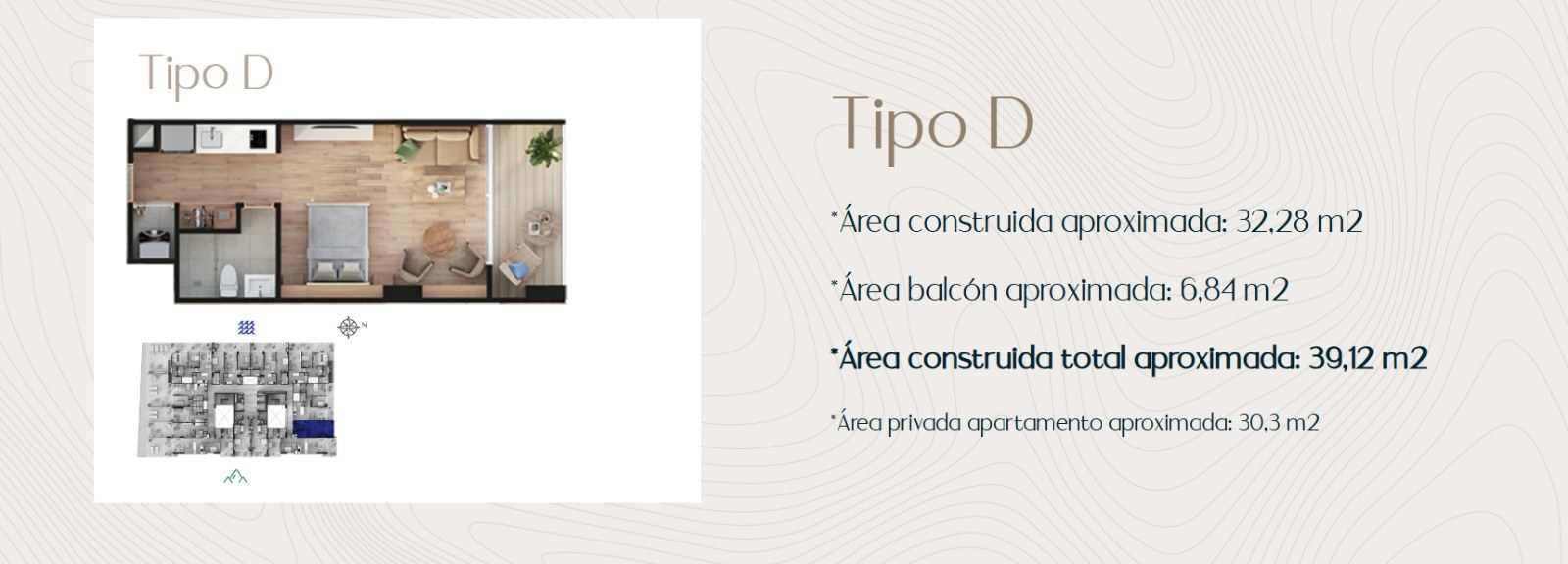 Plano de referencia de apartamento tipo D