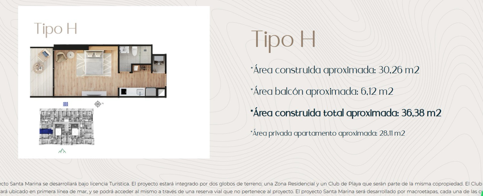 Plano de referencia de apartamento tipo H
