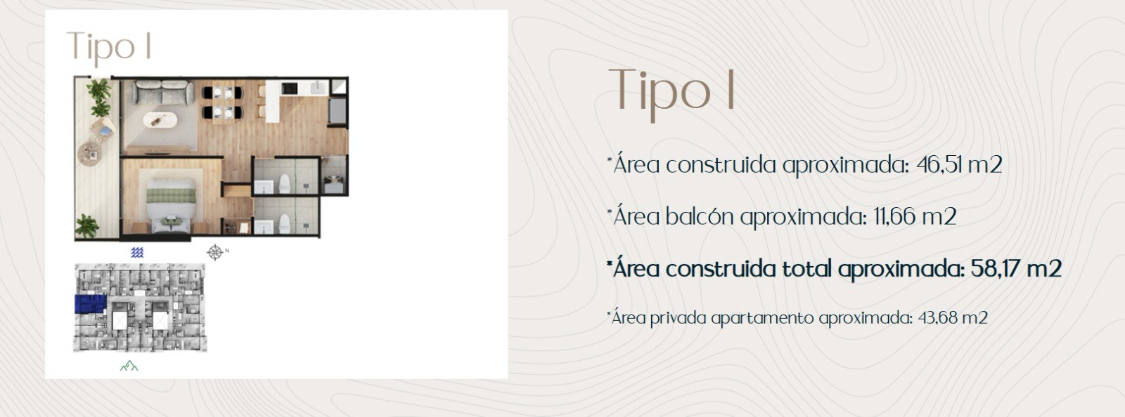 Plano de referencia de apartamento tipo I